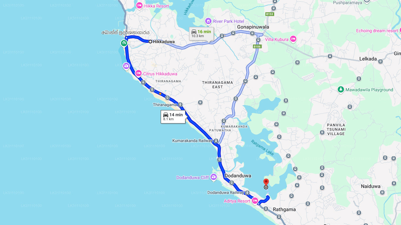 Kajakken op het Rathgama-meer vanuit Hikkaduwa