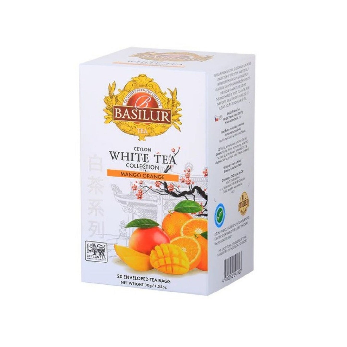 Basilur White Tea Mango & Orange (30g) 20 Enveloped Tea Bags