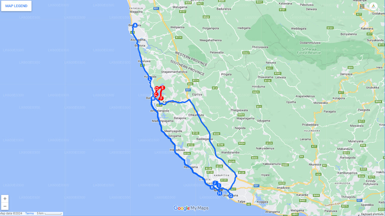 Kustrit naar Galle vanuit Beruwala