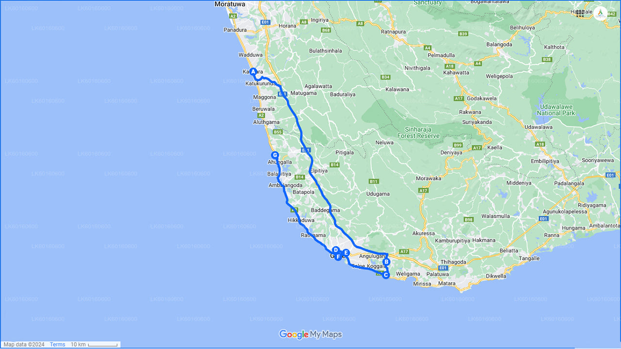 Hoogtepunten van de zuidkust vanuit Kalutara