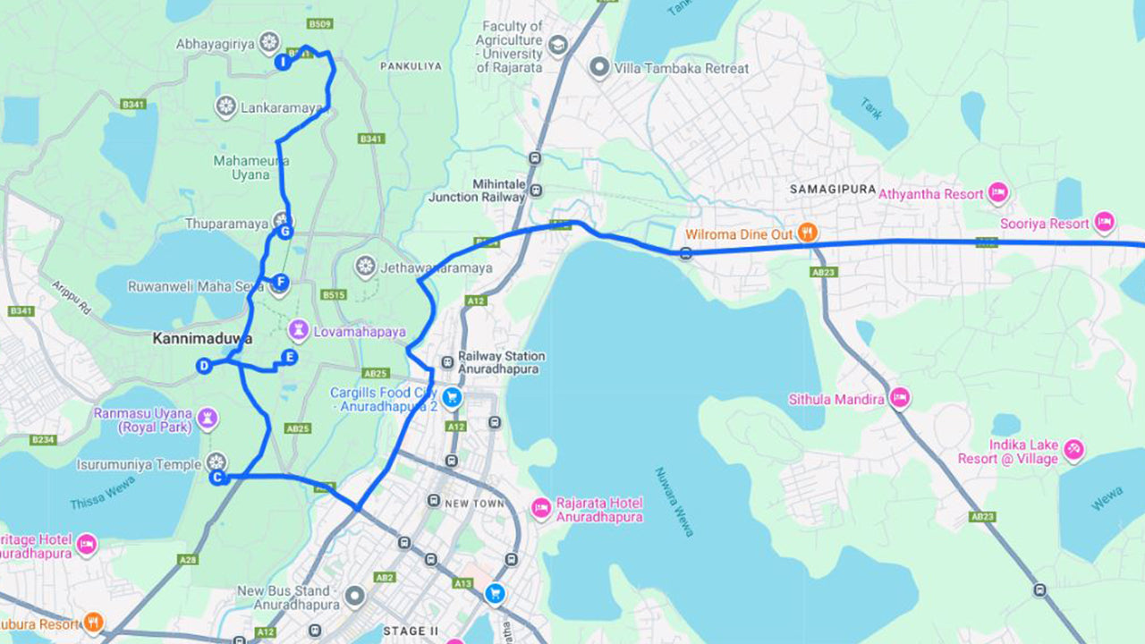 Heilige stad Anuradhapura vanuit Sigiriya