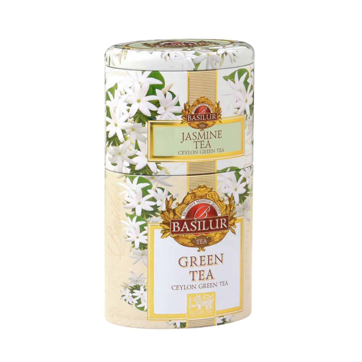 Basilur Two Layer Jasmine Tea & Green Tea Caddy (100g)