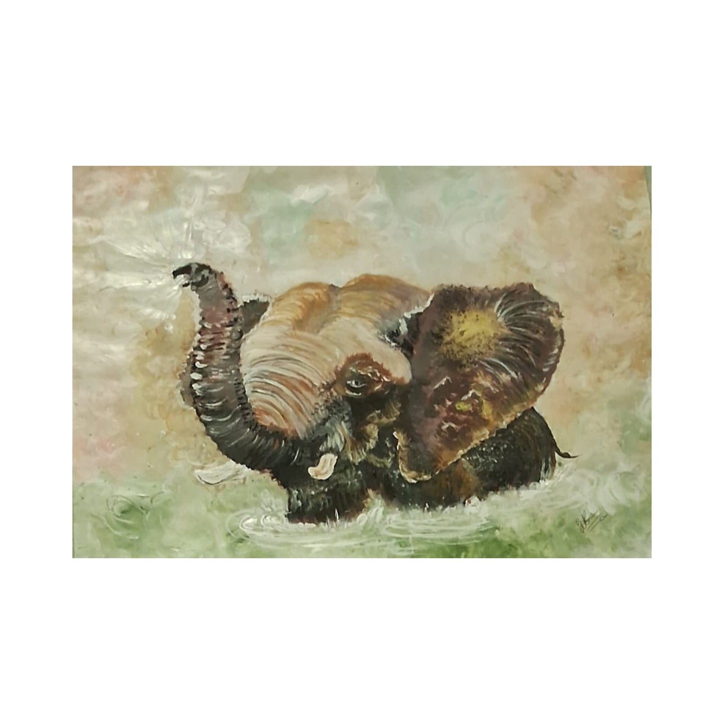 Lakpura® Baby Olifant Wandkunst