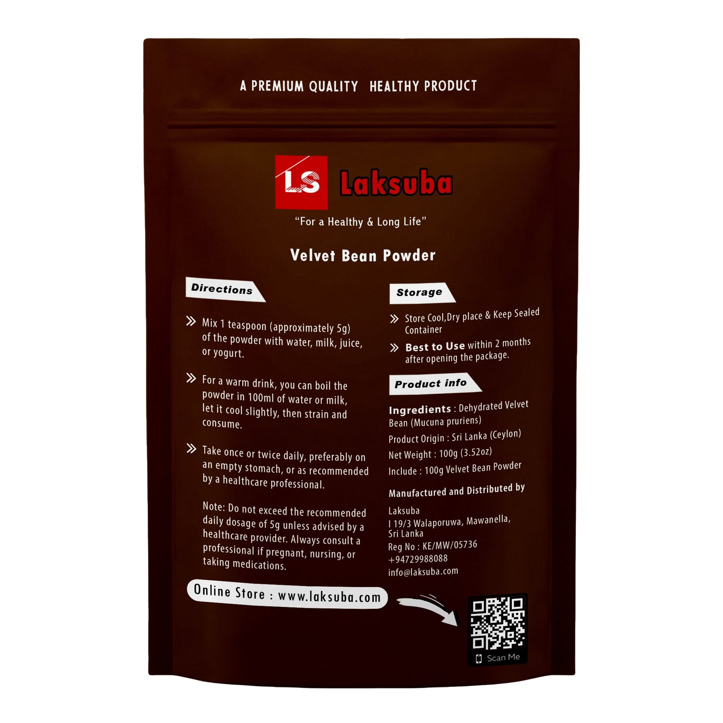 Laksuba Fluweelboonpoeder (100 g)