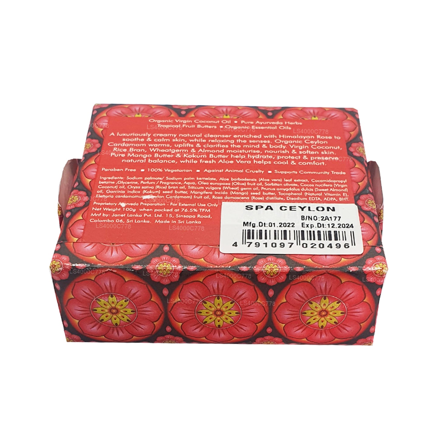 Spa Ceylon luxe zeep met kardemomroos (100 g)