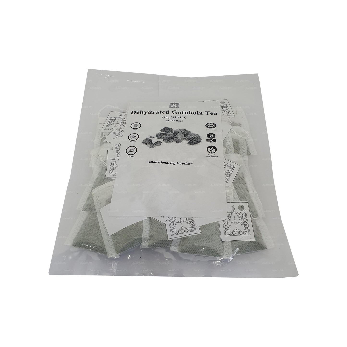 Lakpura gedehydrateerde Gotukola-theezakjes (40 g) 20 theezakjes