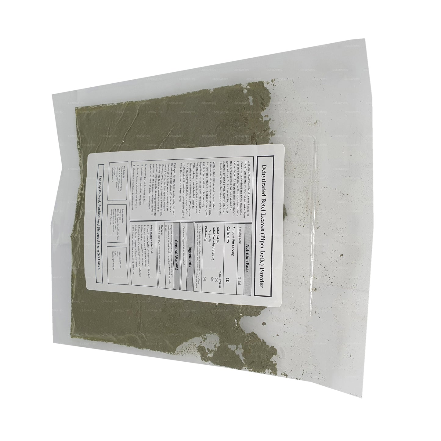 Lakpura gedehydrateerde betelblaadjes poeder (100 g)