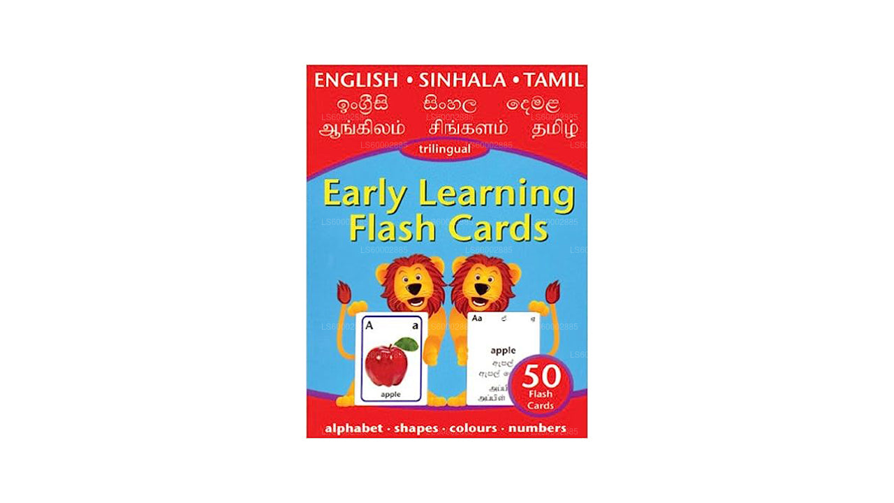 Flashcards voor vroeg leren (drietalig - Engels, Singalees, Tamil)