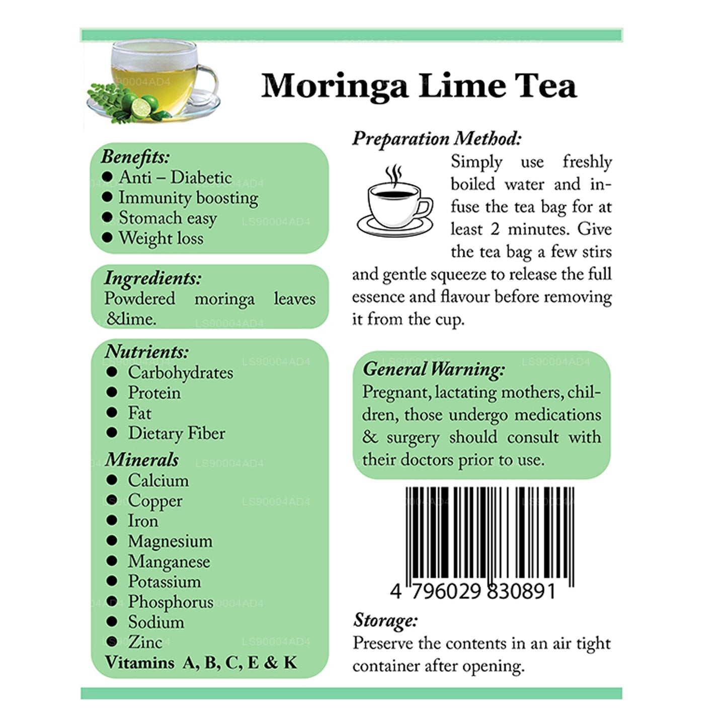 Lifetone Moringa Lime Tea (40g)