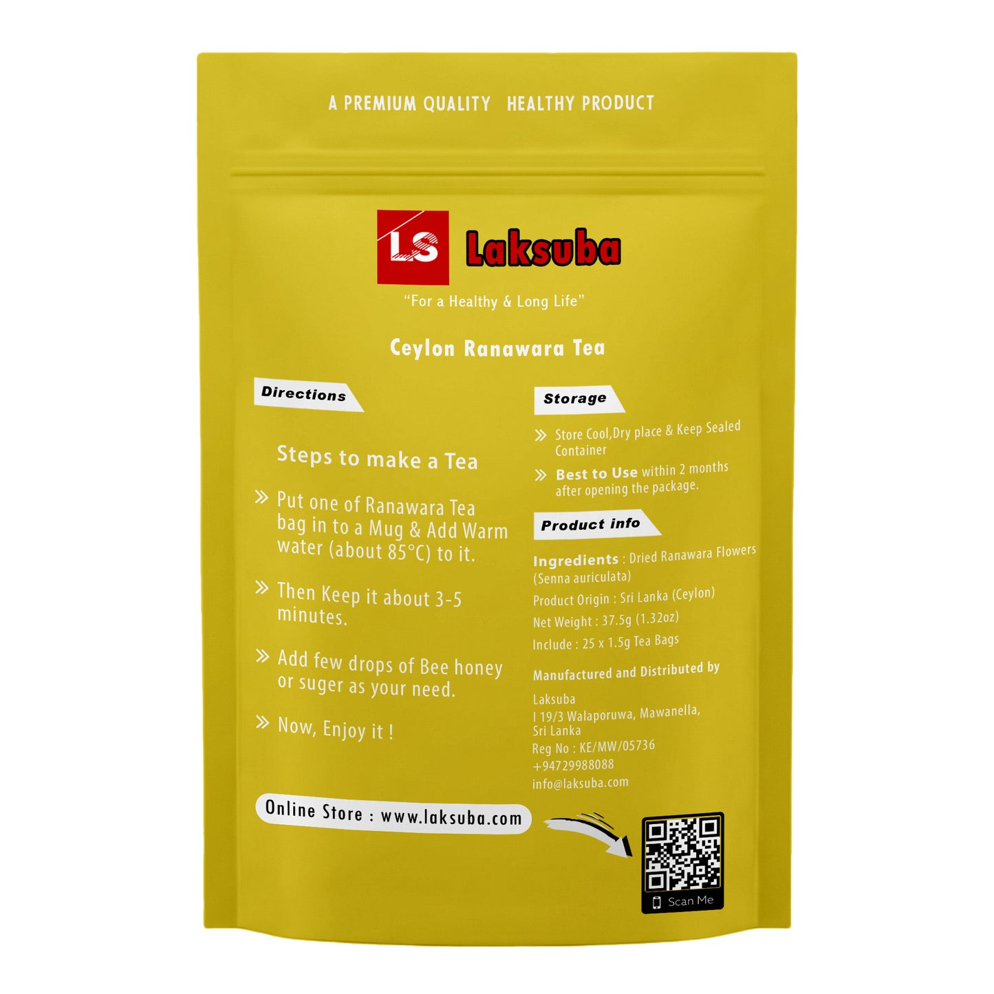 Laksuba Ceylon Ranawara Thee (37,5 g) 25 theezakjes
