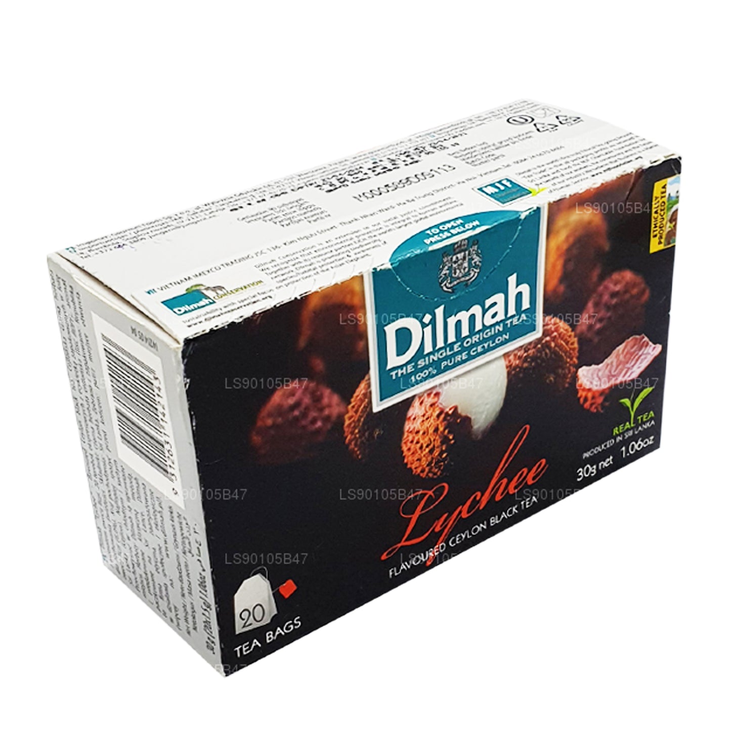 Zwarte thee met dilmah lychee-smaak (30 g)