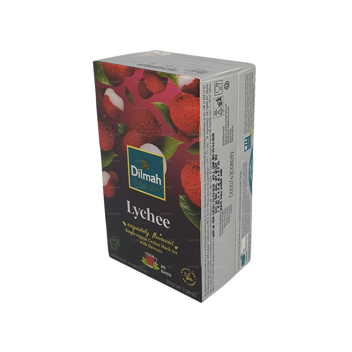 Zwarte thee met dilmah lychee-smaak (30 g)