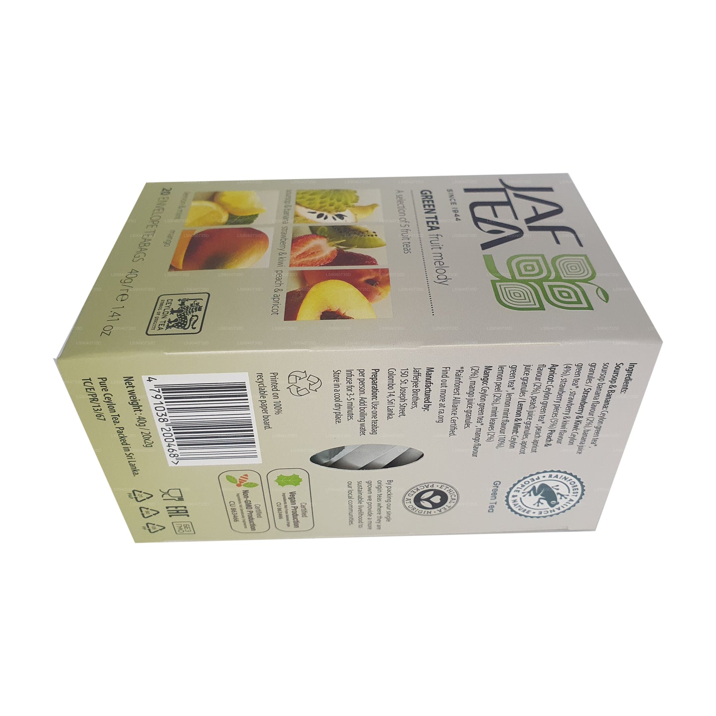 Jaf Tea Pure Green Collection Groene thee Fruit Melody (40 g) 20 theezakjes