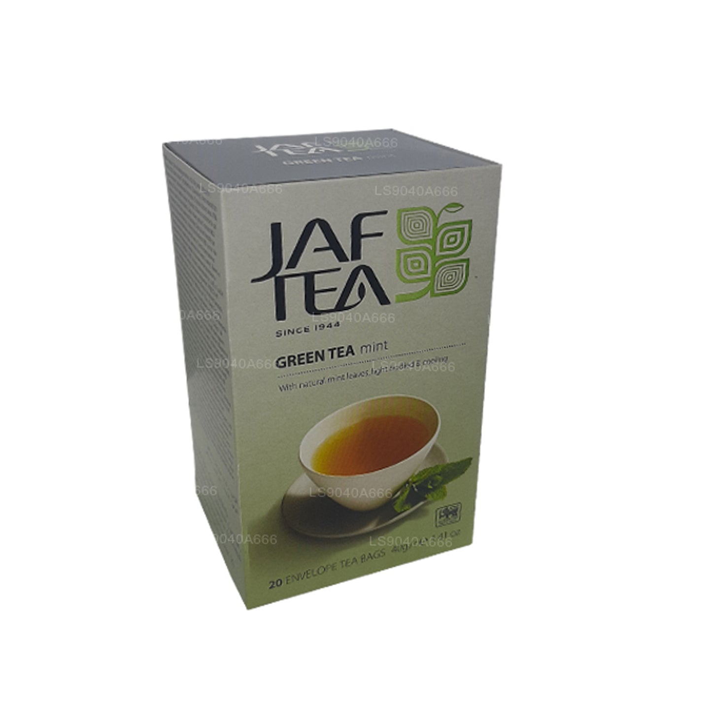 Jaf Tea Pure Green Collection Groene Thee Muntfolie Envelop theezakjes (40 g)
