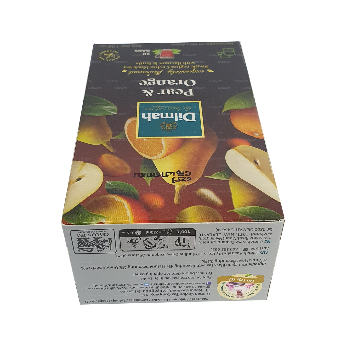 Dilmah zwarte thee van Ceylon met peer en sinaasappelsmaak (30 g) 20 theezakjes