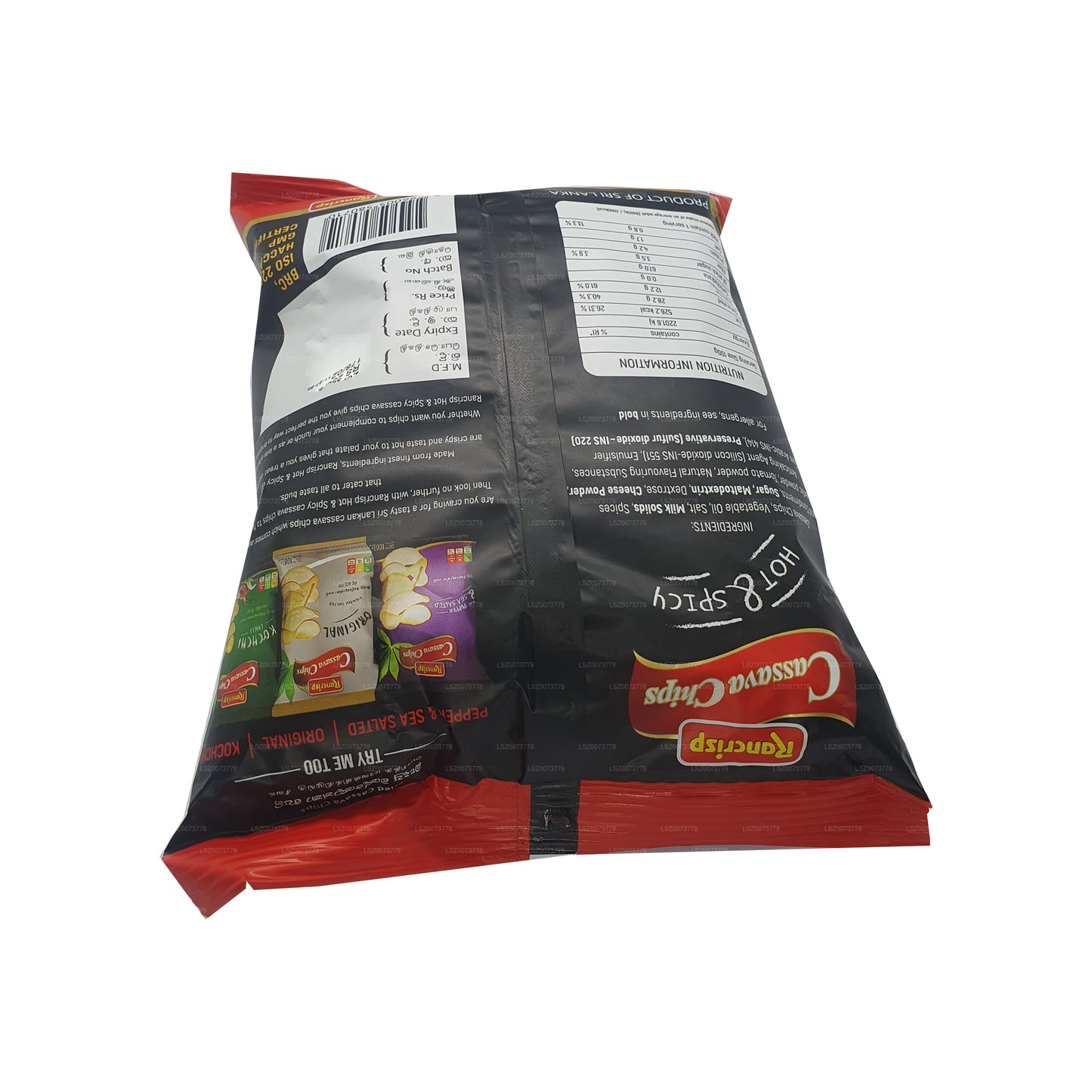 Rancrisp Cassavechips warm en pittig (100 g)