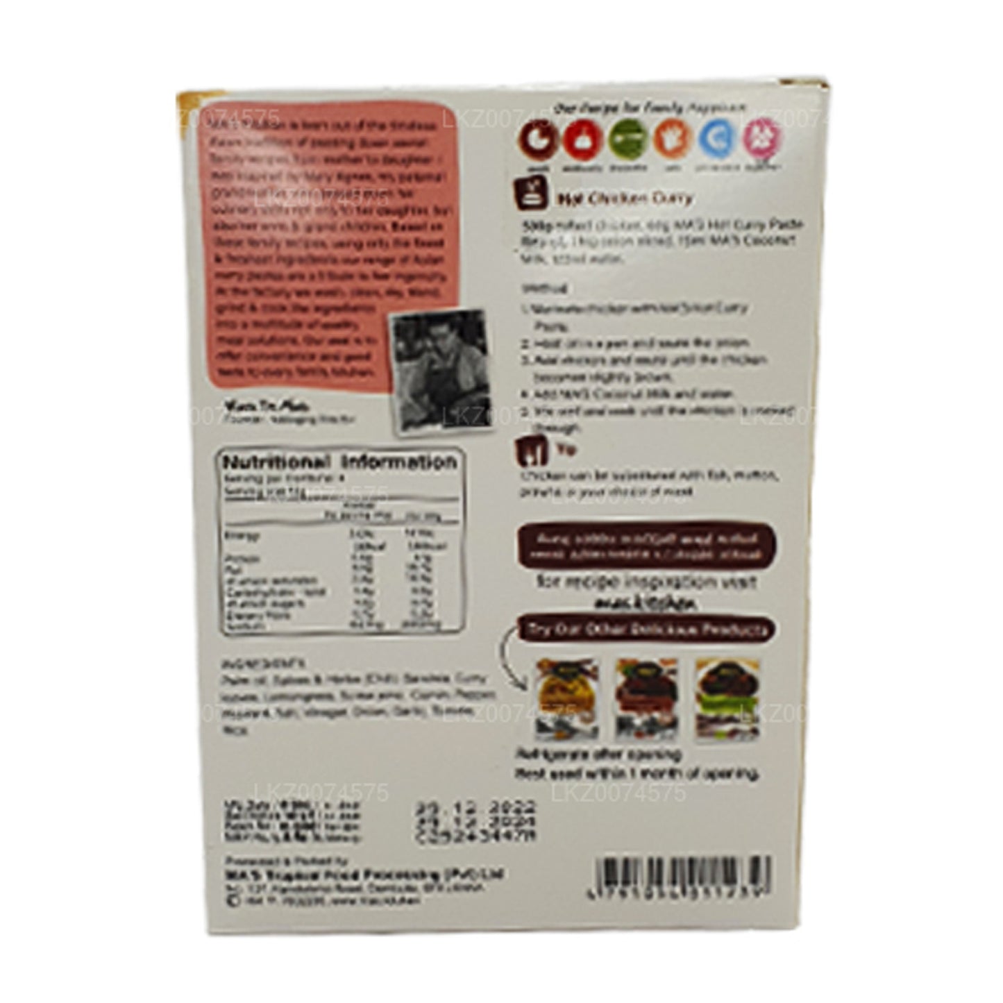 MA's Kitchen Sri Lankaanse warme currypasta (60 g)