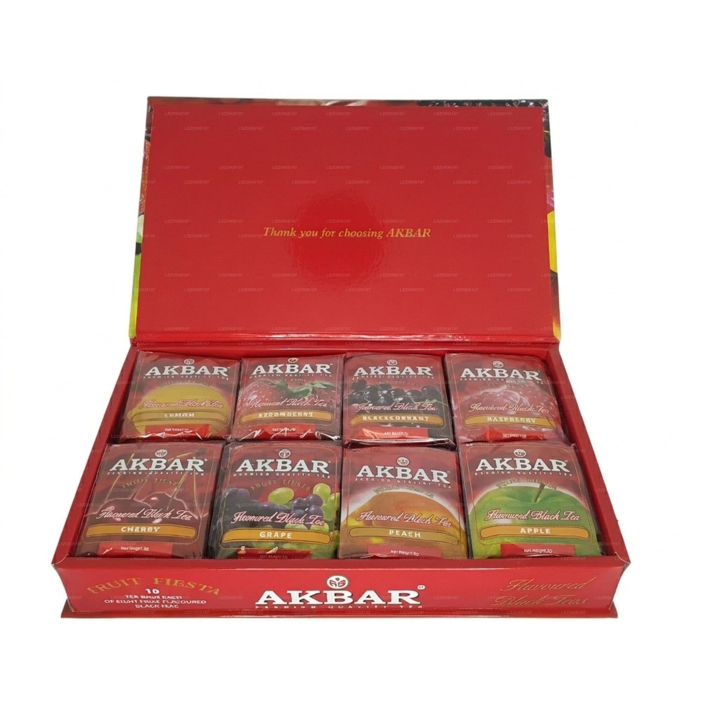 Akbar Fruit Fiesta gearomatiseerde zwarte thee geschenkdoos 80 theezakjes (160 g)