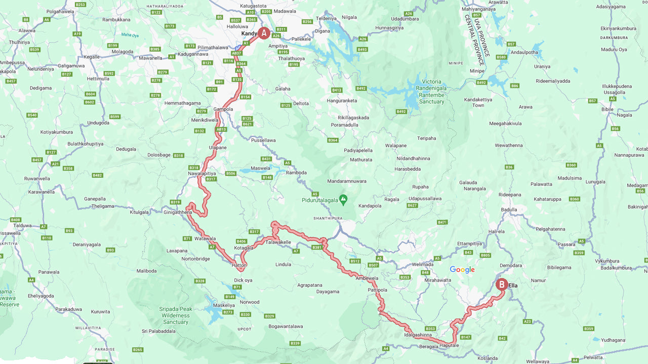 Treinrit van Kandy naar Ella (trein nr: 1015 „Udarata Menike”)