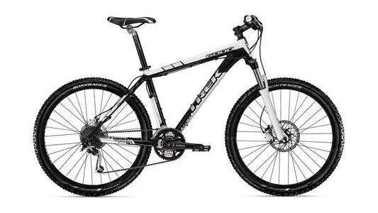 Black bicycle on a white background