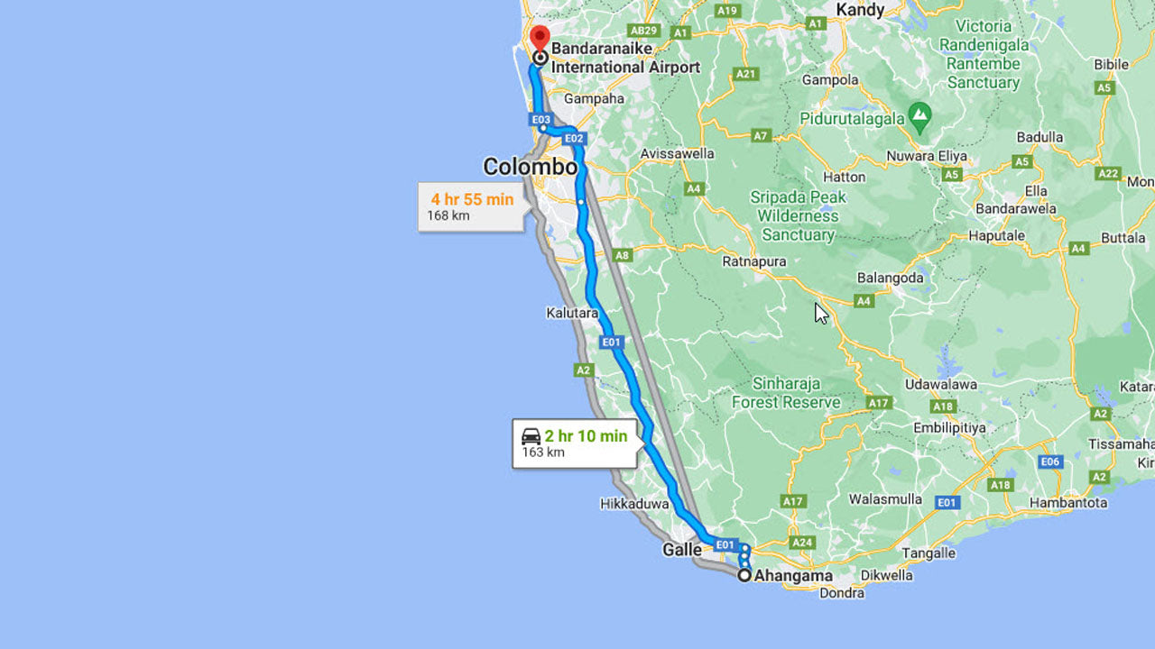 Privétransfer van Ahangama City naar Colombo Airport (CMB) City