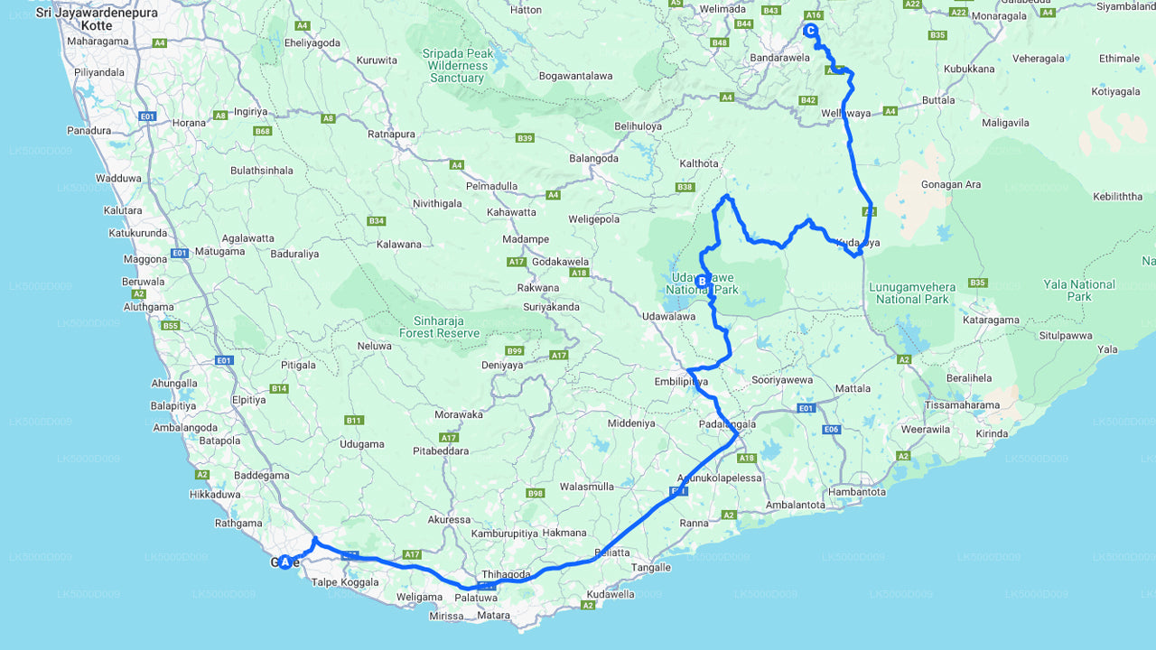 Privétour van Galle naar Ella met Udawalawe Safari