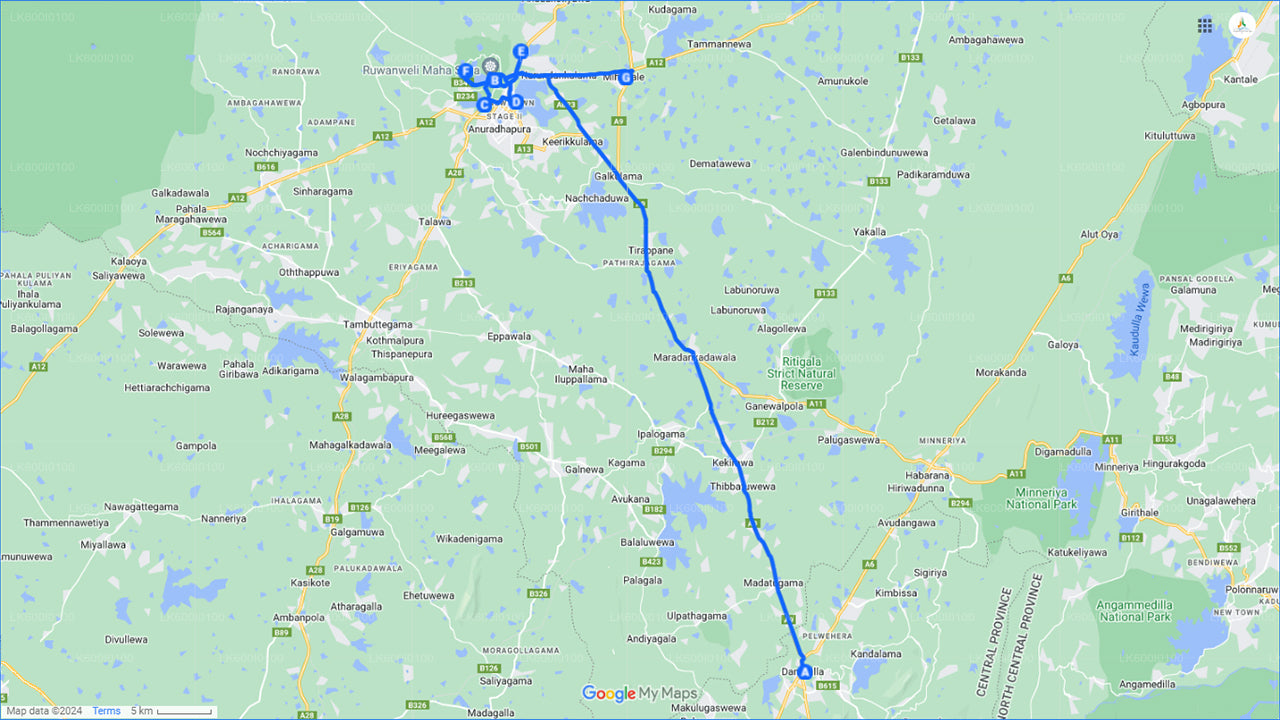 Heilige stad Anuradhapura uit Dambulla