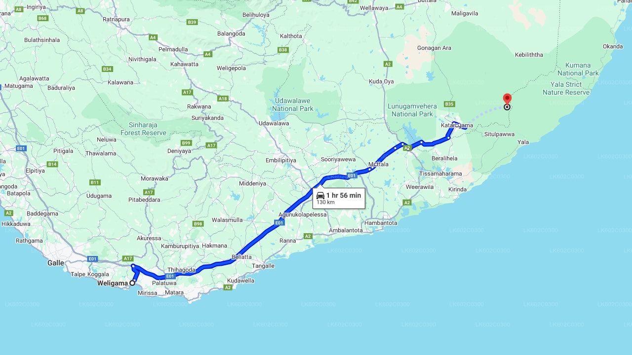 Safari in het nationale park Yala vanuit Weligama