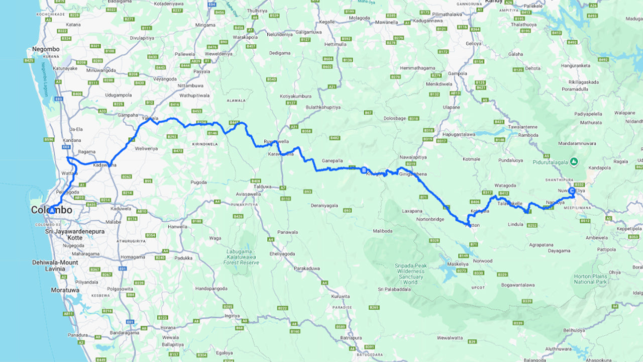 Privétransfer van Colombo naar Nuwara Eliya inclusief canyoning-avontuur