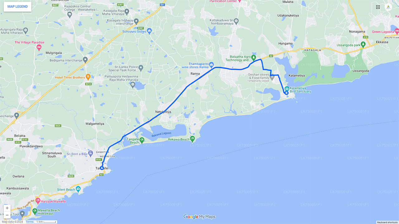 Vogels kijken vanaf een boot in het Kalametiya-reservaat vanuit Tangalle
