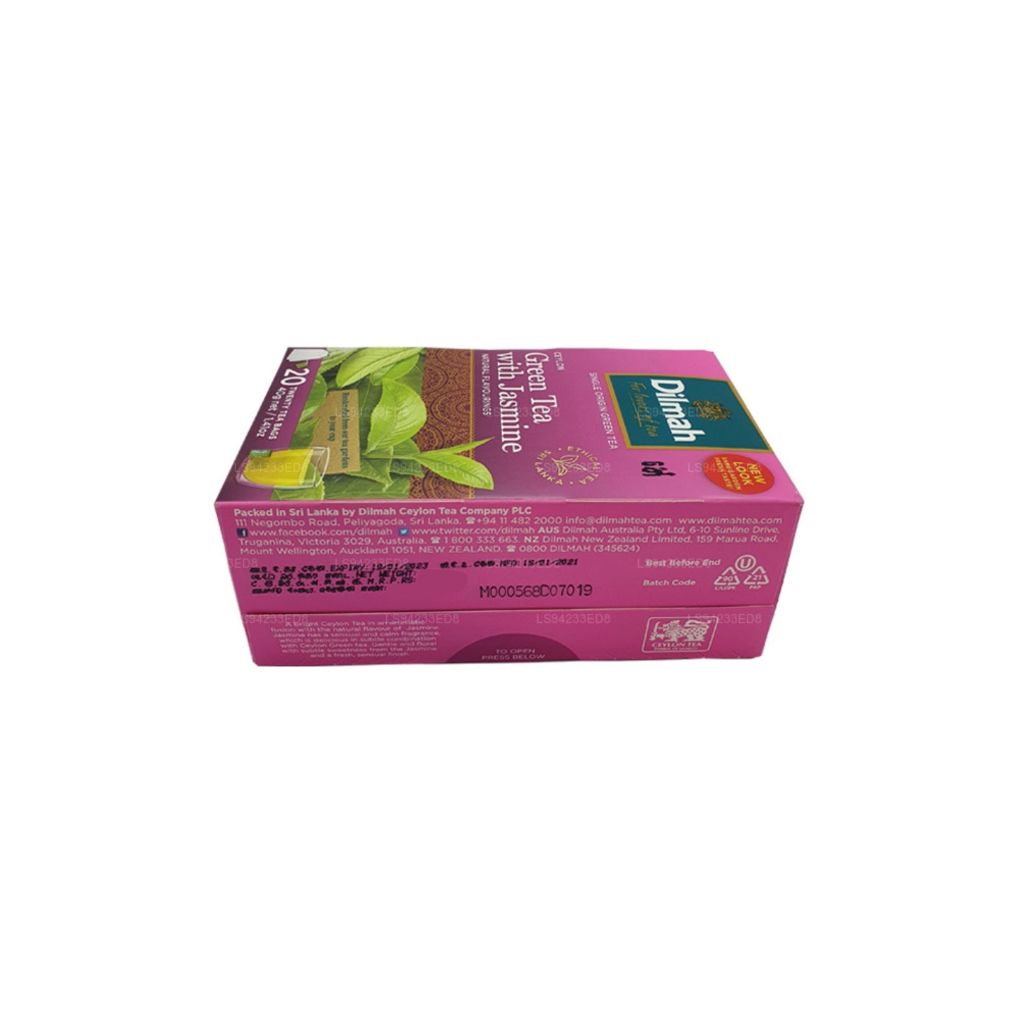 Dilmah Ceylon groene thee met jasmijn (40 g) 20 theezakjes