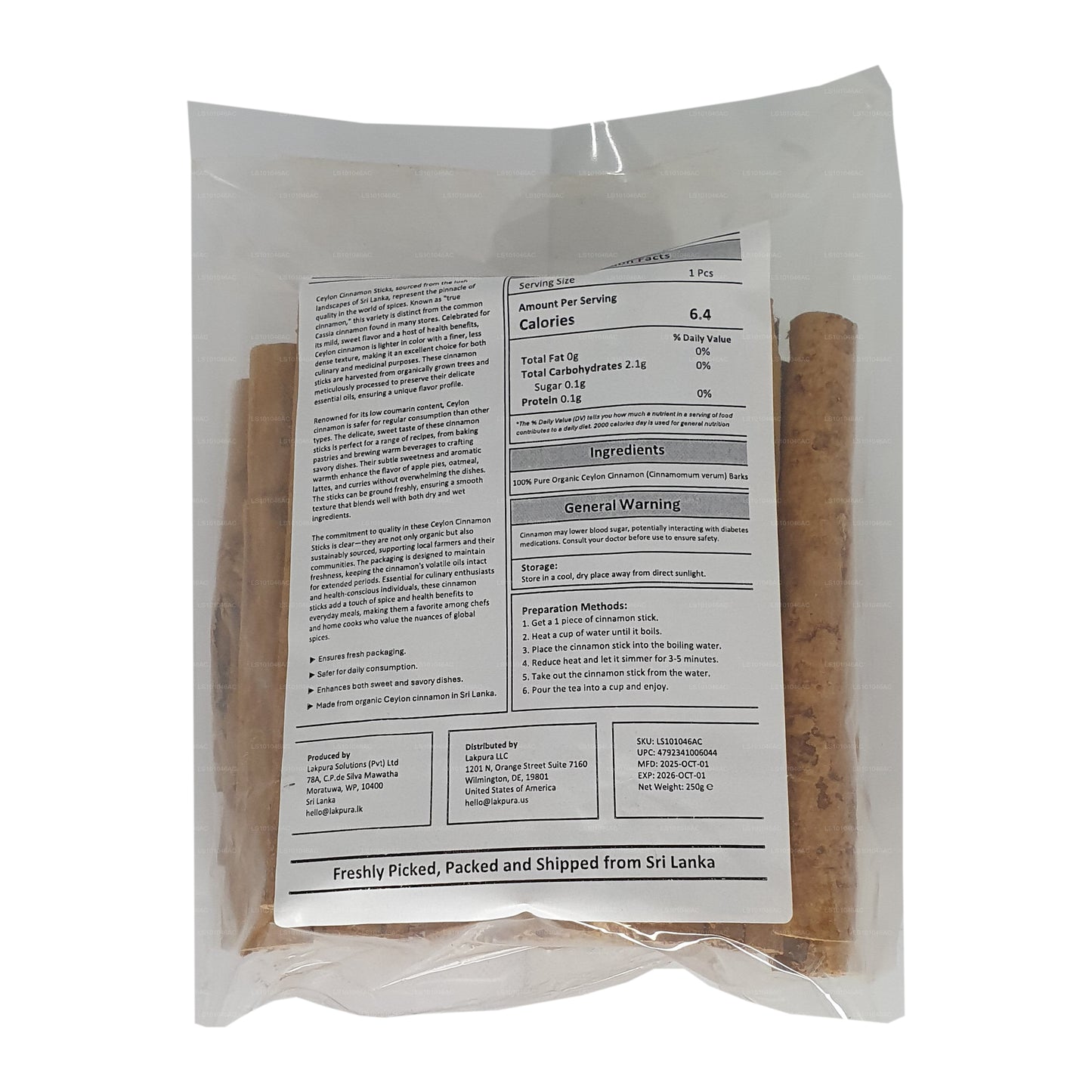 Lakpura „M5 Special” Grade Ceylon True Cinnamon Barks Pack