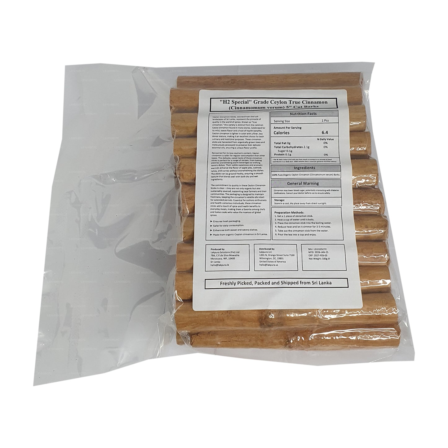 Lakpura „H2 Special” Grade Ceylon True Cinnamon Barks Pack