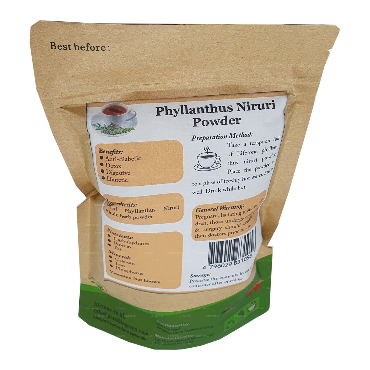 Lifetone Phylanthus Niruri-poeder (100 g)