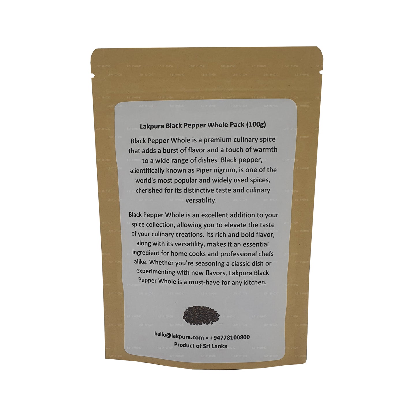 Lakpura zwarte peper, hele verpakking