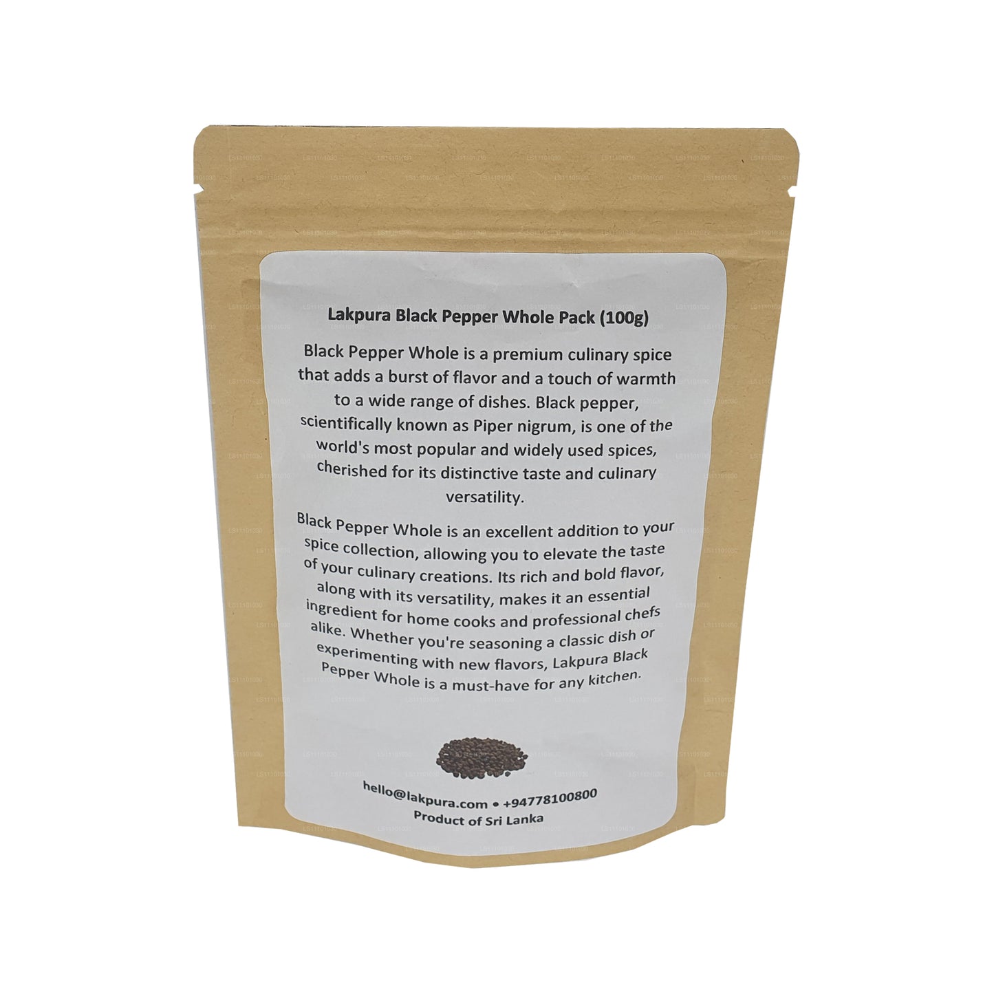 Lakpura zwarte peper, hele verpakking