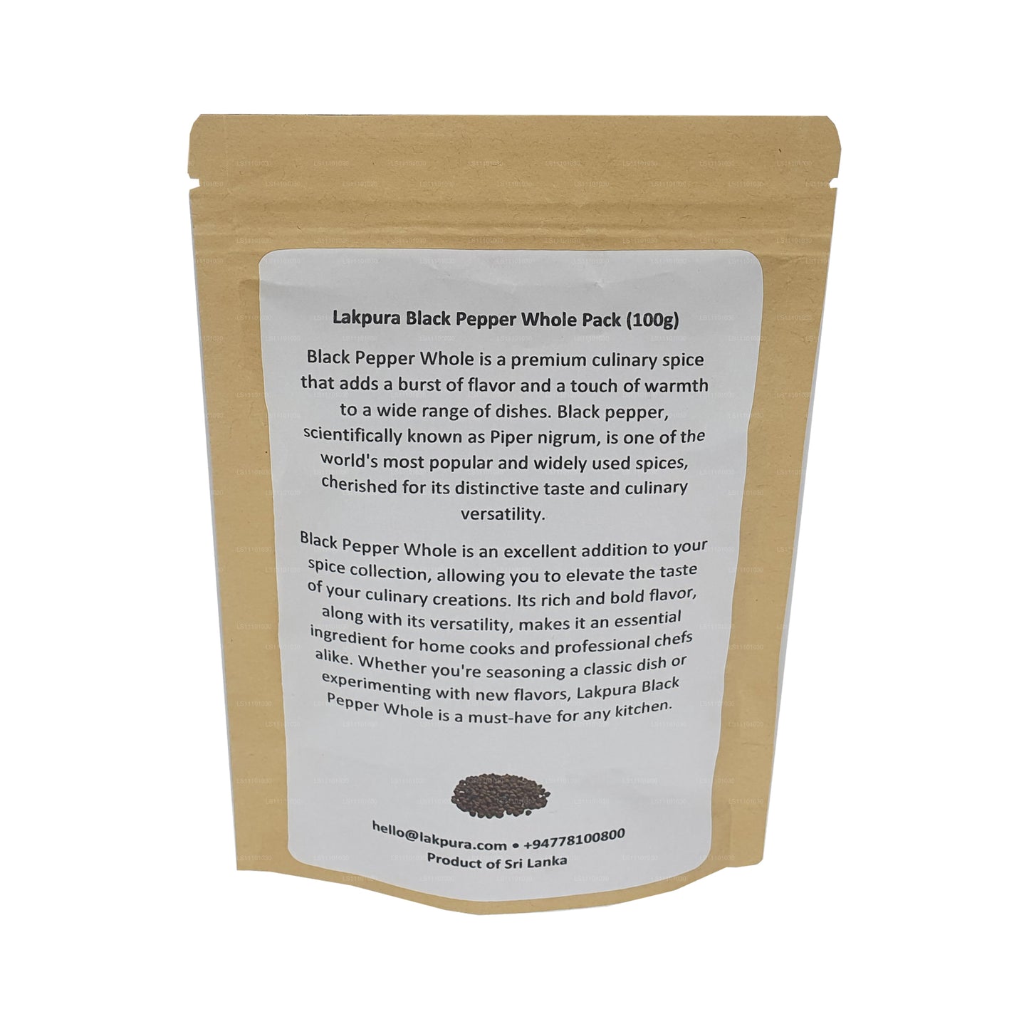 Lakpura zwarte peper, hele verpakking