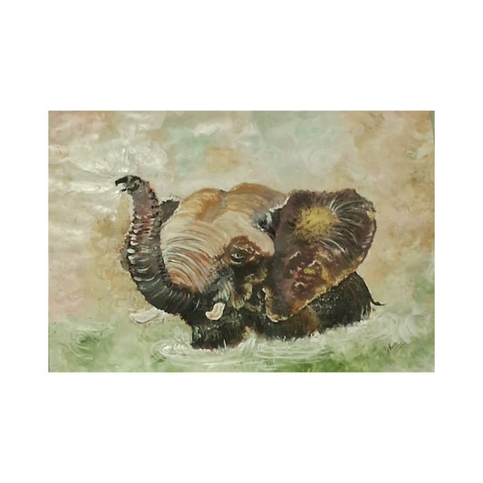 Lakpura® Baby Olifant Wandkunst