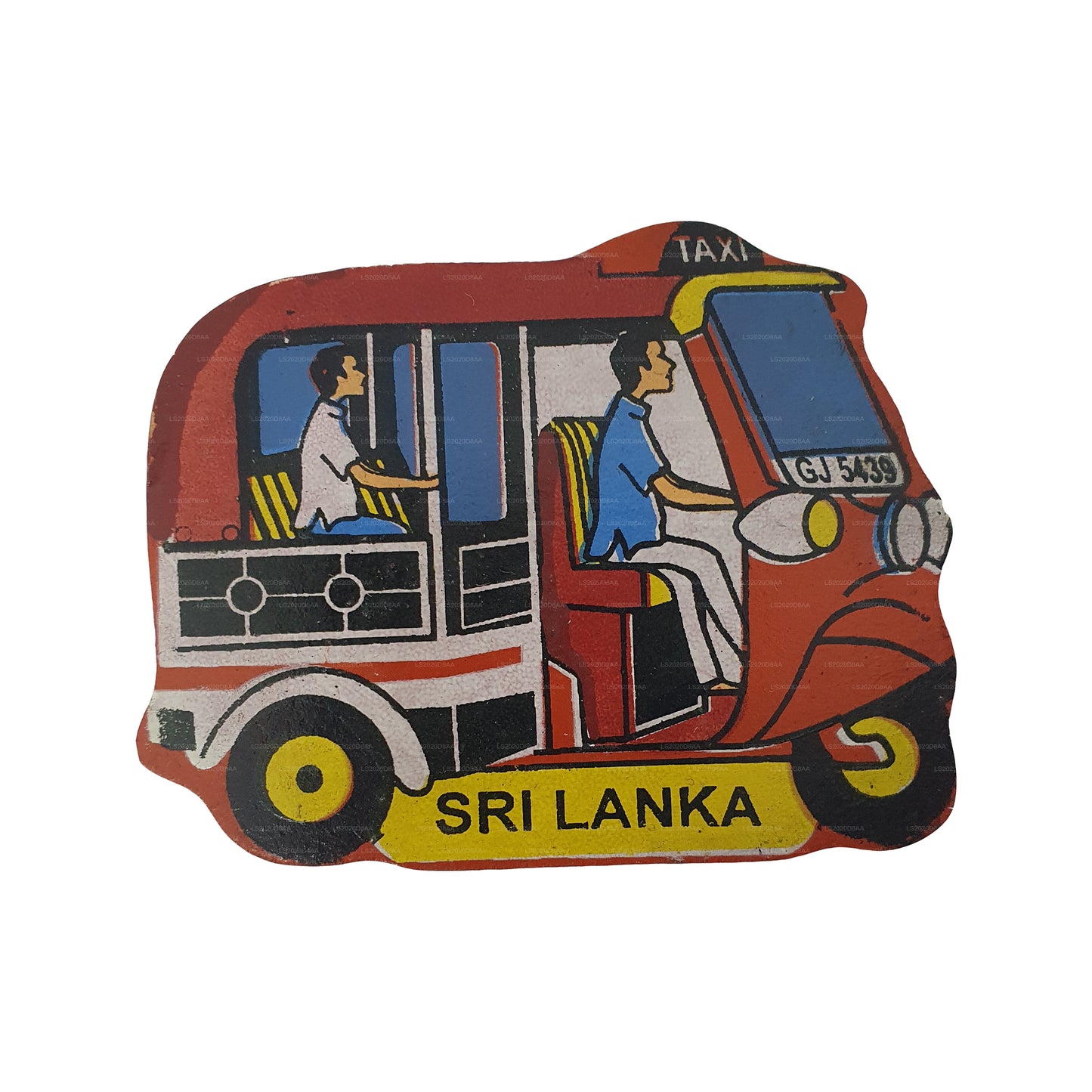 Sri Lankaanse rode tuktuk-koelkastmagneet