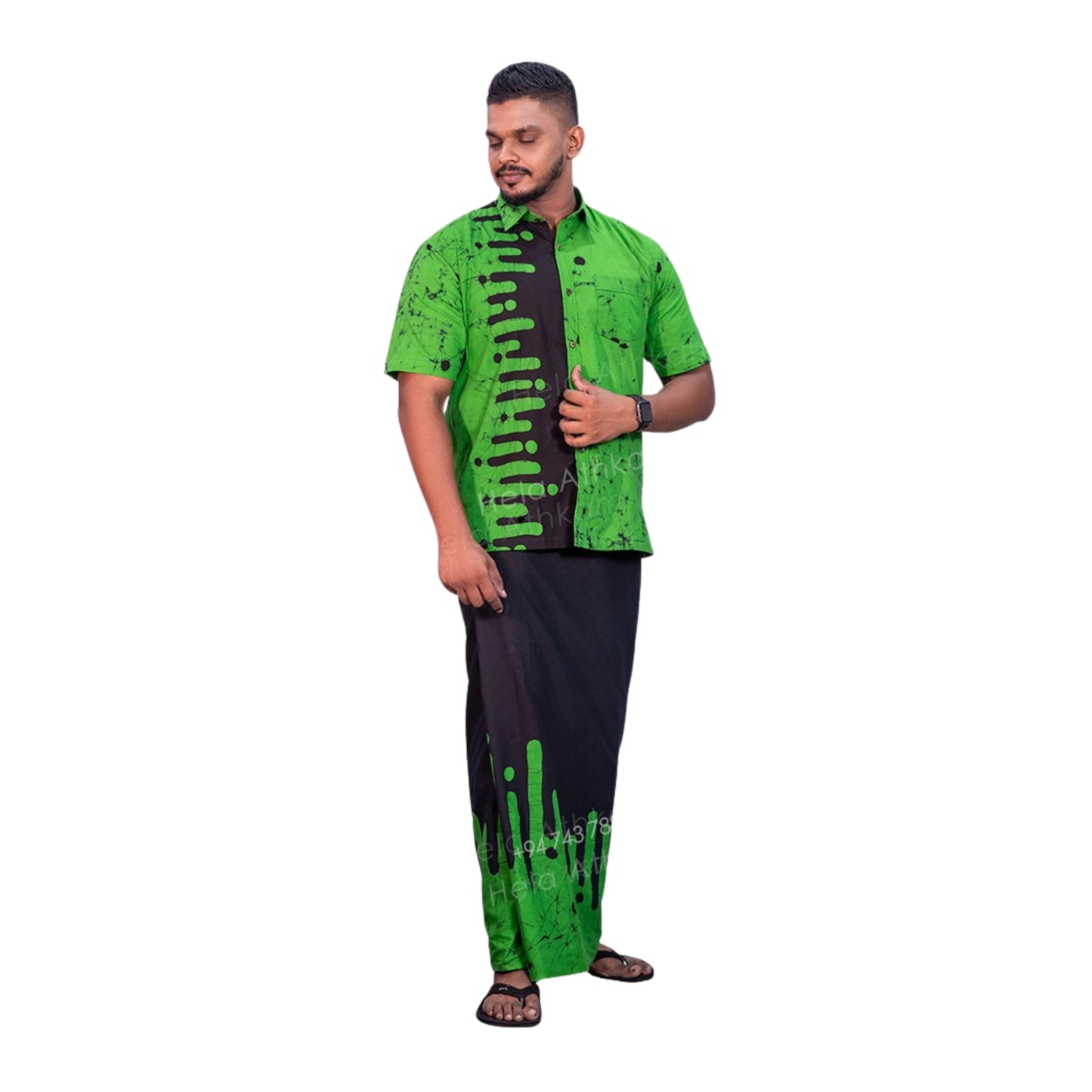 Lakpura® Batik Shirt and Sarong (Design AB012)