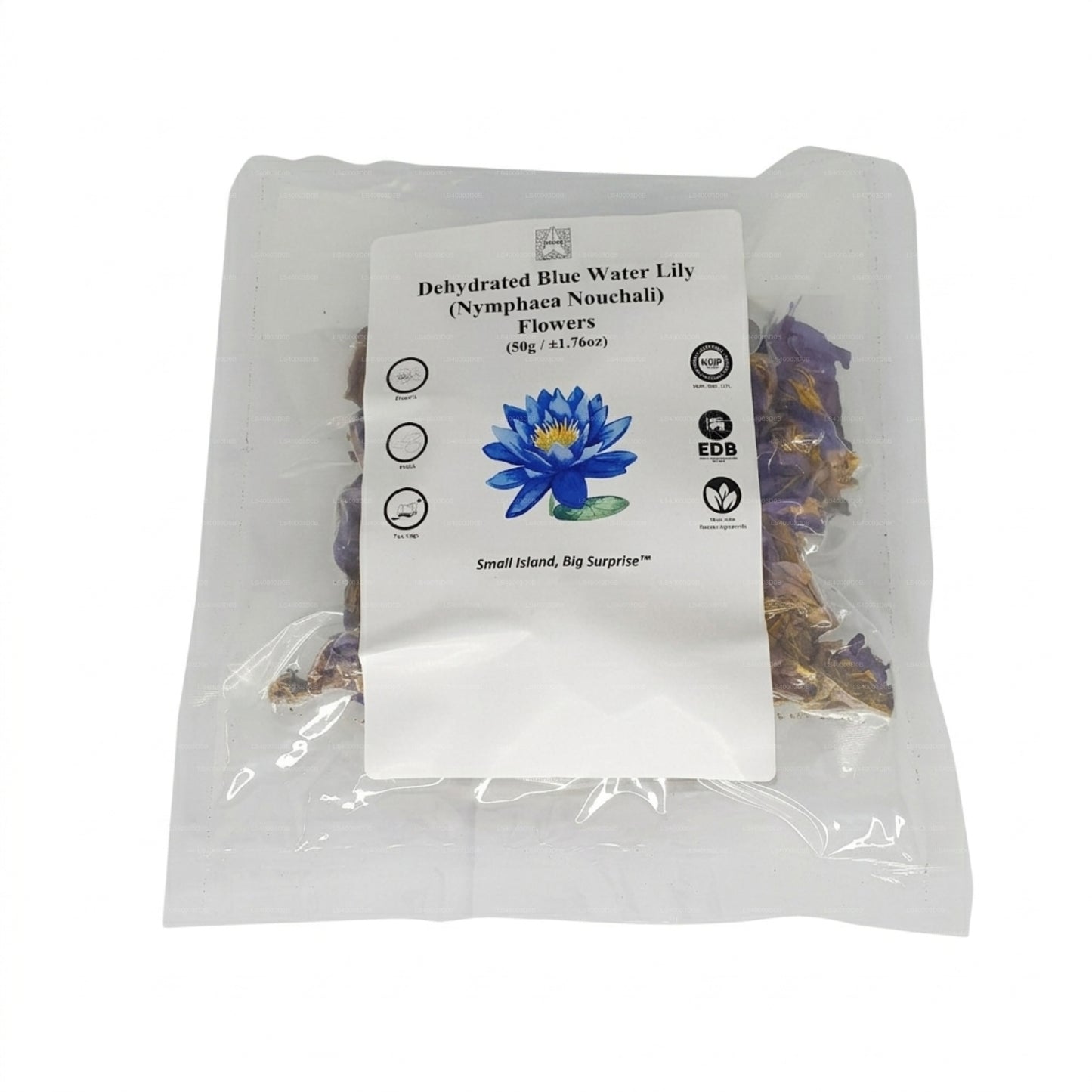 Lakpura® Gedehydrateerde Blauwe Waterlelie Bloemen