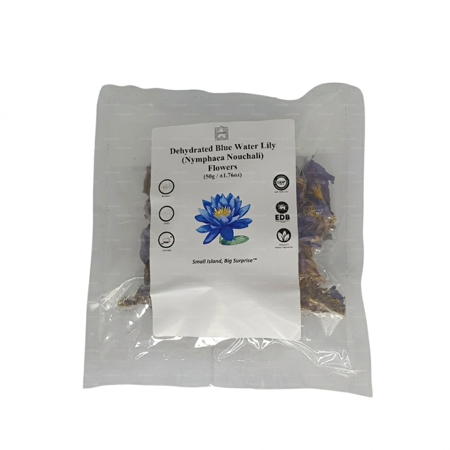 Lakpura® Gedehydrateerde Blauwe Waterlelie Bloemen