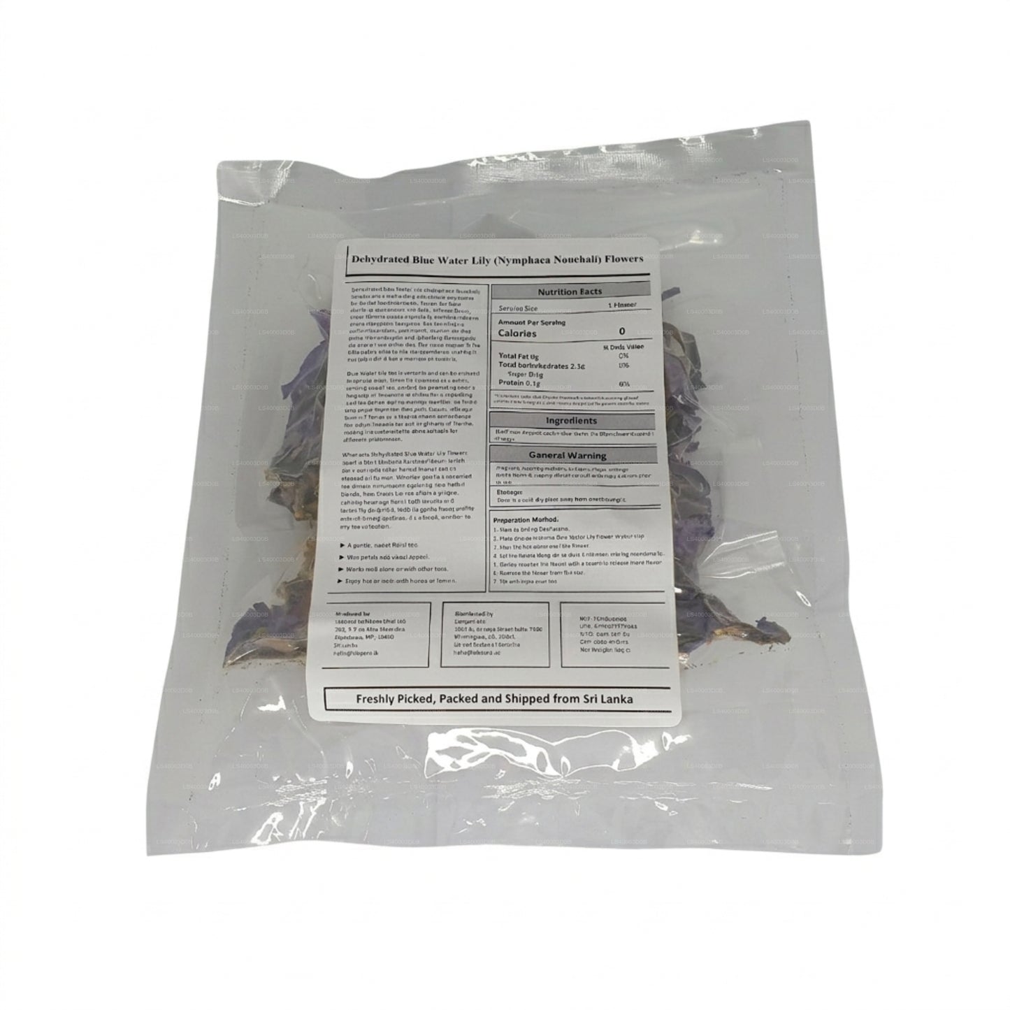 Lakpura® Gedehydrateerde Blauwe Waterlelie Bloemen