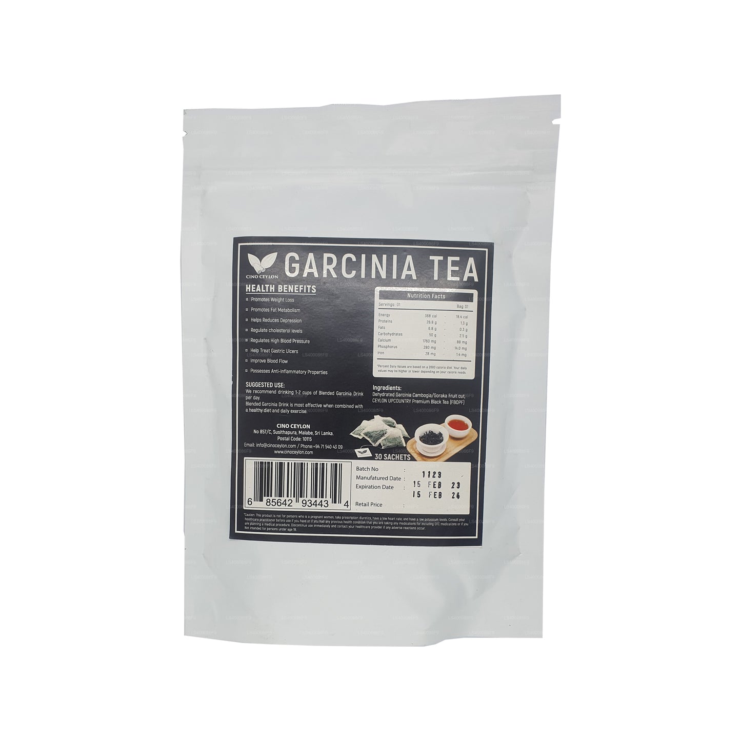 Cino Ceylon Garcinia thee (30 theezakjes)