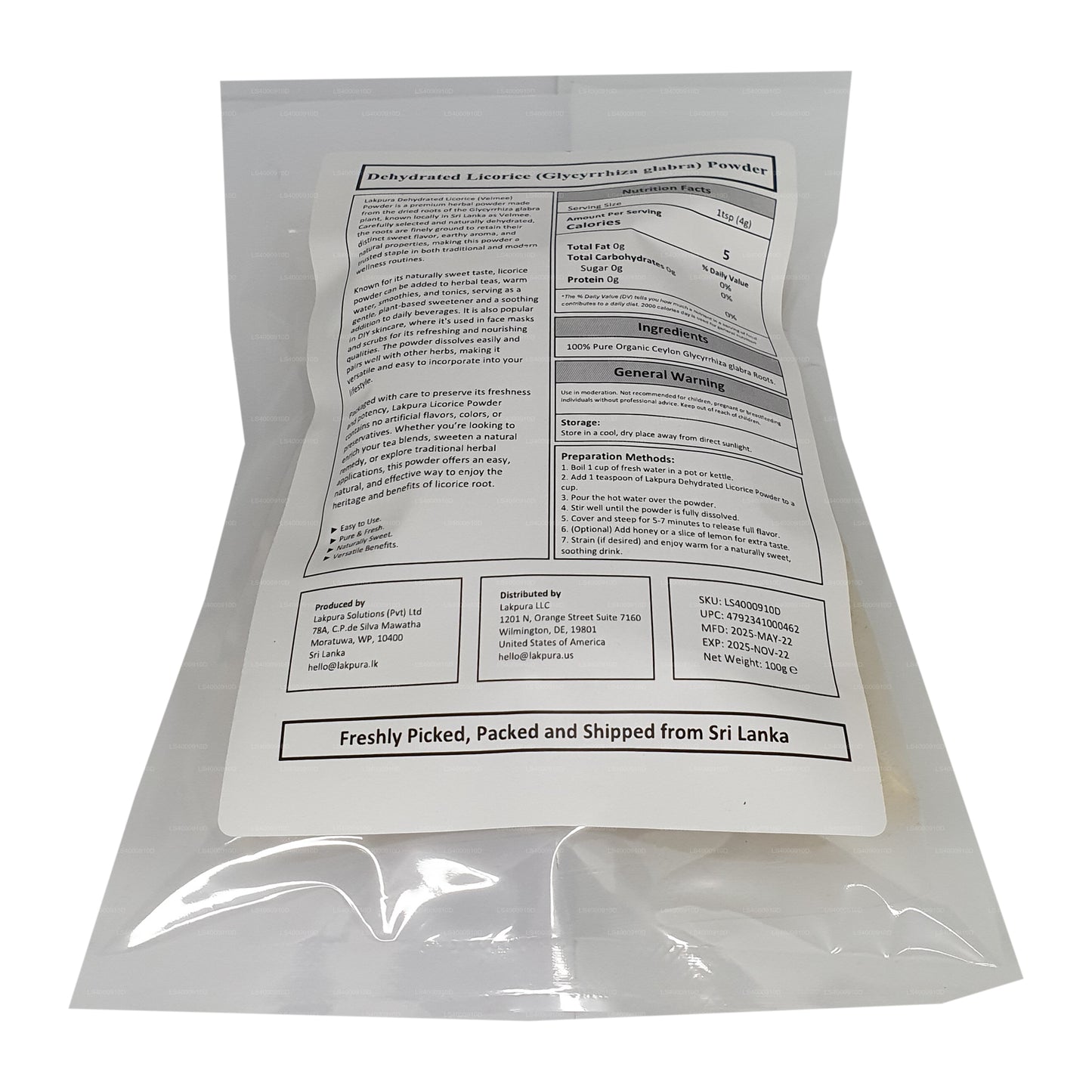 Lakpura® Dehydrated Licorice (Velmee) Powder