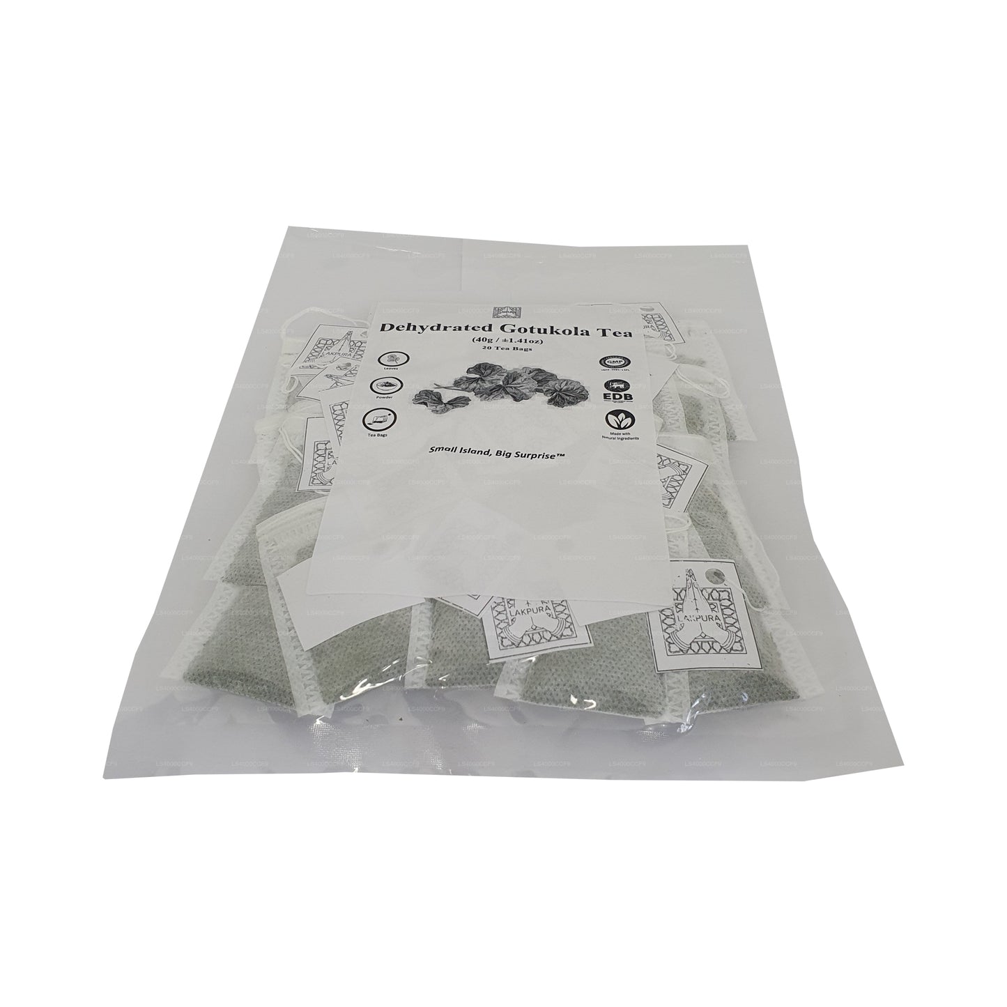 Lakpura gedehydrateerde Gotukola-theezakjes (40 g) 20 theezakjes