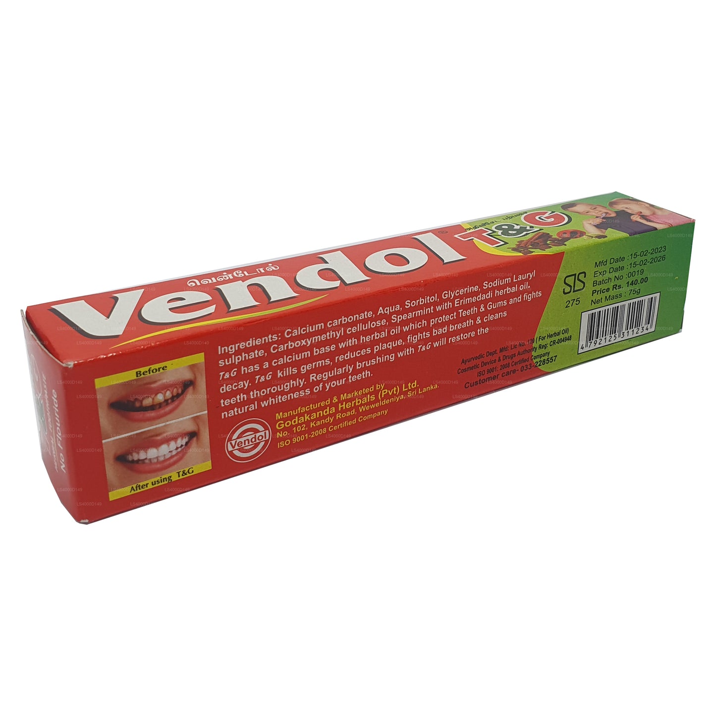 Vendol T en G Tandpasta (135 g)