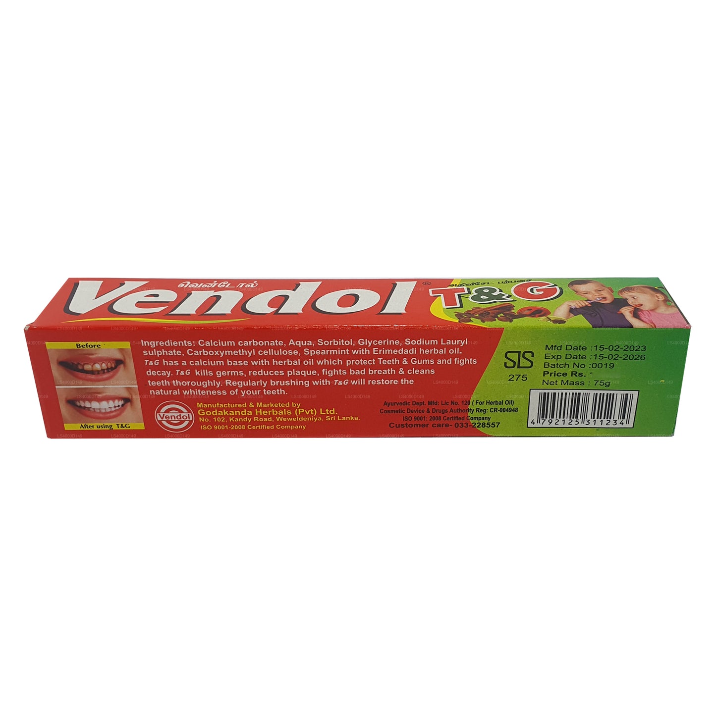Vendol T en G Tandpasta (135 g)