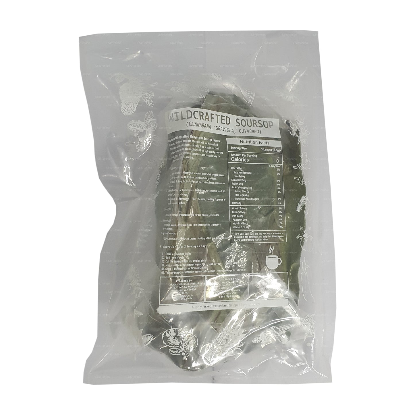 Lakpura® Wildcrafted Soursop (Guanabana, Graviola, Guyabano) Gedroogde Bladeren Heel