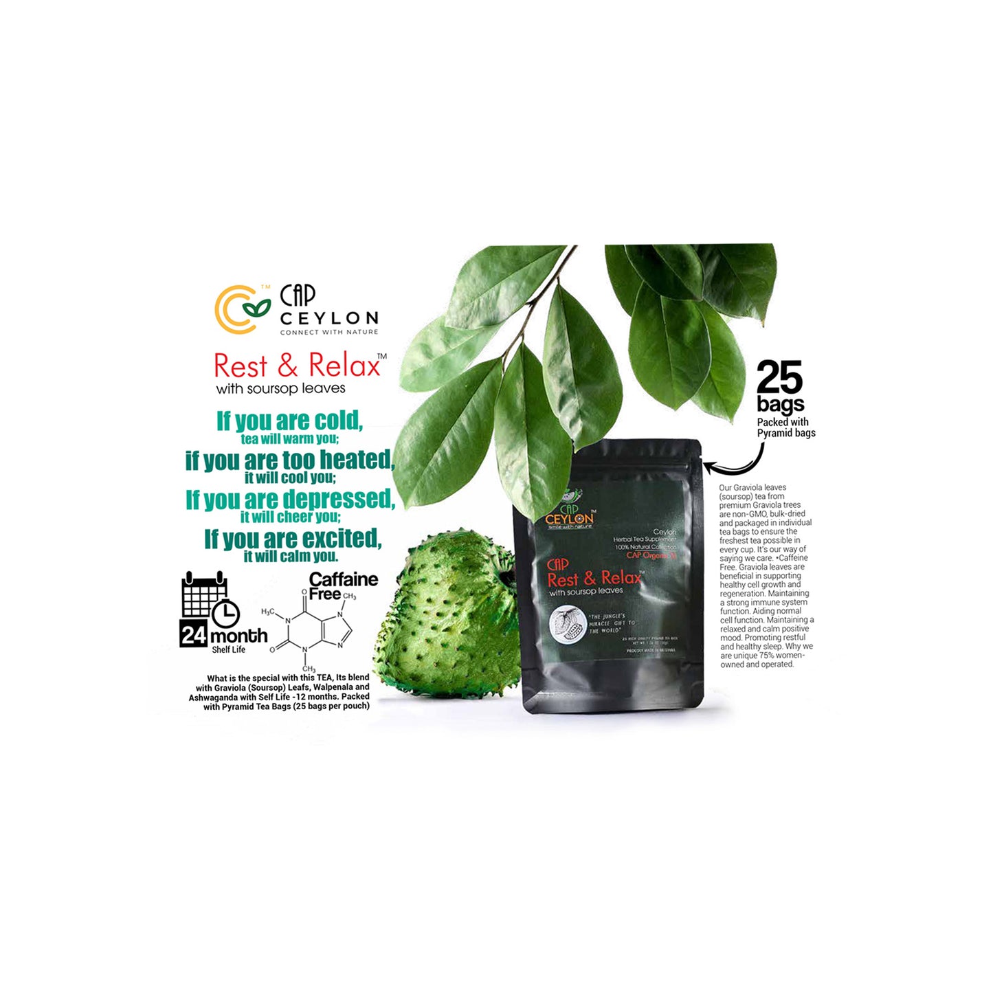CAP Ceylon Rest & Relax Tea (50 g) 25 theezakjes